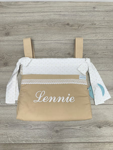 Camel Plumeti Bag “ Lennie “ embroidered